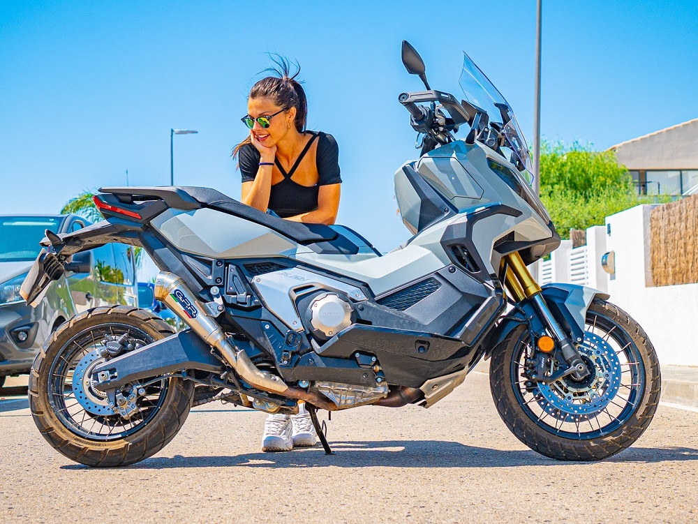 GPR pot echappement compatible avec  Honda X-Adv 750 2016-2020, Powercone Evo, Échappement légal, homologué,silencieux avec db killer amovible et tuyau de liaison spécifique 