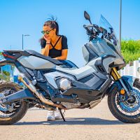 GPR pot echappement compatible avec  Honda X-Adv 750 2016-2020, Powercone Evo, Échappement légal, homologué,silencieux avec db killer amovible et tuyau de liaison spécifique 