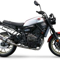 GPR pot echappement compatible avec  Yamaha Xsr 700 2017-2020, M3 Inox , Homologué et légal, système d'échappement complet avec catalyseur et db killer amovible 