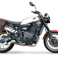 GPR pot echappement compatible avec  Yamaha Xsr 700 2021-2024, Powercone Evo, Homologué et légal, système d'échappement complet avec catalyseur et db killer amovible 