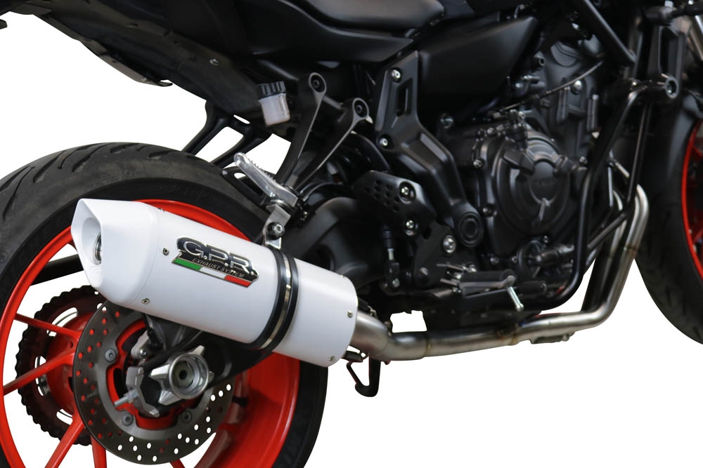 GPR pot echappement compatible avec  Yamaha Mt-07  2021-2024, Albus Evo4, Homologué et légal, système d'échappement complet avec catalyseur et db killer amovible 