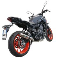 GPR pot echappement compatible avec  Yamaha Mt-07  2014-2016, Deeptone Inox, Pot echappement racing, ligne complet, fourni avec collecteur spécifique, article sans homologation 