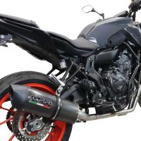 GPR pot echappement compatible avec  Yamaha Mt-07  2021-2024, Furore Evo4 Poppy, Homologué et légal, système d'échappement complet avec catalyseur et db killer amovible 