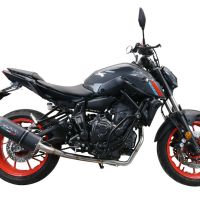 GPR pot echappement compatible avec  Yamaha Mt-07  2021-2024, Furore Nero, Pot d'échappement complet racing, compris de collecteur et db killer amovible, sans homologation 