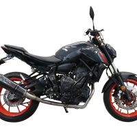 GPR pot echappement compatible avec  Yamaha Mt-07  2021-2024, GP Evo4 Poppy, Homologué et légal, système d'échappement complet avec catalyseur et db killer amovible 