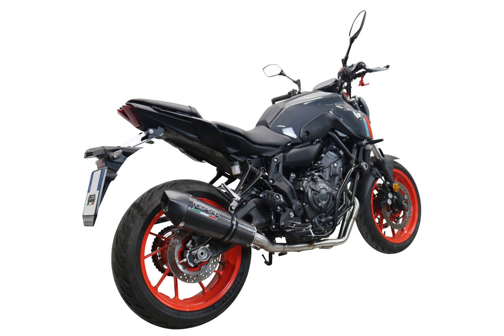 GPR pot echappement compatible avec  Yamaha Mt-07  2021-2024, GP Evo4 Poppy, Homologué et légal, système d'échappement complet avec catalyseur et db killer amovible 