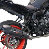 GPR pot echappement compatible avec  Yamaha Mt-07  2021-2024, GP Evo4 Poppy, Homologué et légal, système d'échappement complet avec catalyseur et db killer amovible 