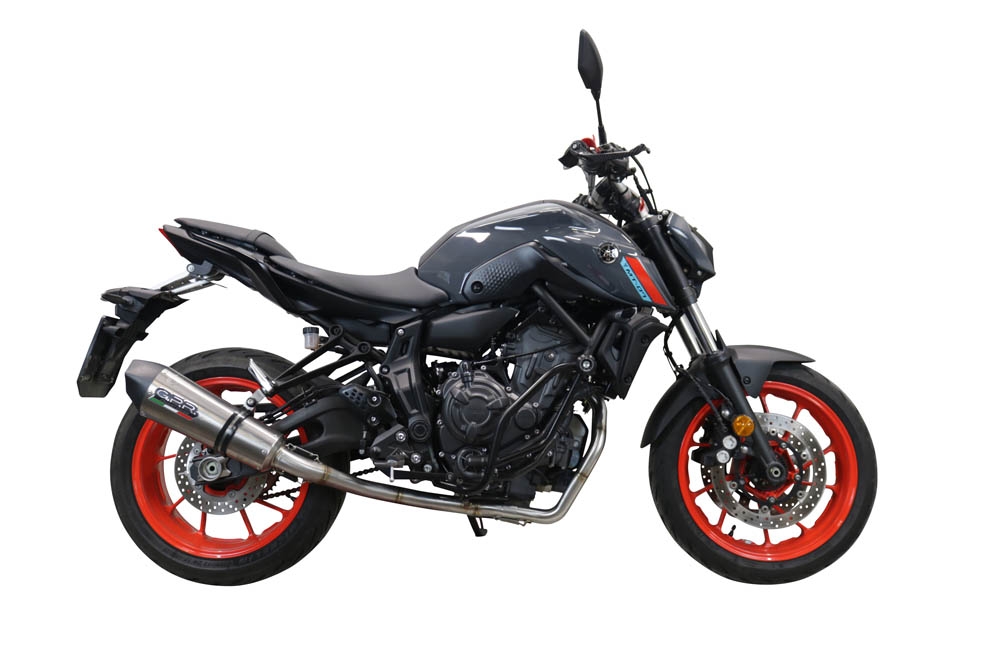 GPR pot echappement compatible avec  Yamaha Mt-07  2021-2024, GP Evo4 Titanium, Homologué et légal, système d'échappement complet avec catalyseur et db killer amovible 