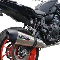 GPR pot echappement compatible avec  Yamaha Mt-07  2021-2024, GP Evo4 Titanium, Homologué et légal, système d'échappement complet avec catalyseur et db killer amovible 