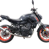 GPR pot echappement compatible avec  Yamaha Mt-07  2021-2024, M3 Inox , Homologué et légal, système d'échappement complet avec catalyseur et db killer amovible 