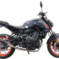 GPR pot echappement compatible avec  Yamaha Mt-07  2021-2024, M3 Poppy , Homologué et légal, système d'échappement complet avec catalyseur et db killer amovible 