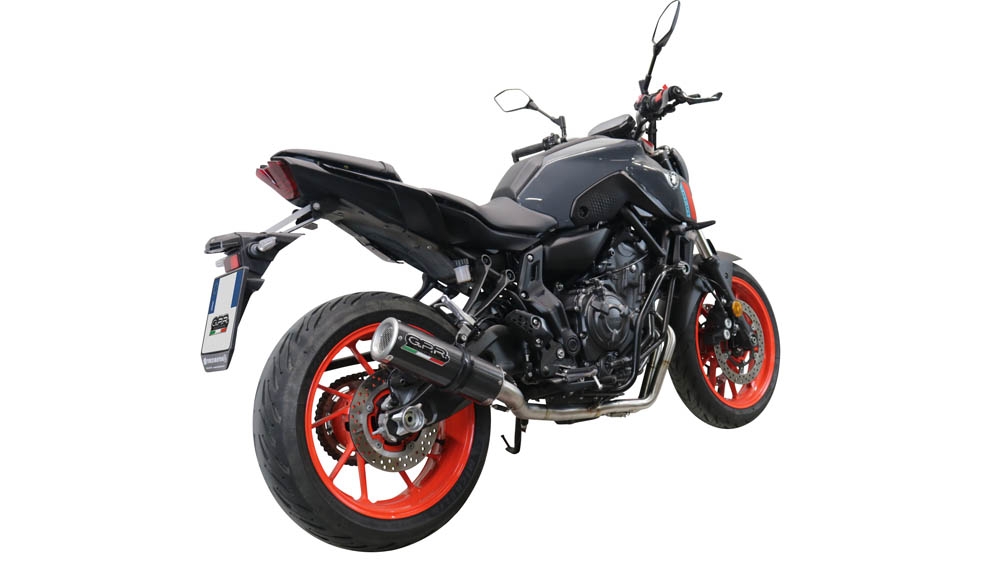 GPR pot echappement compatible avec  Yamaha Mt-07  2021-2024, M3 Poppy , Homologué et légal, système d'échappement complet avec catalyseur et db killer amovible 