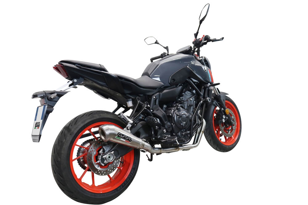 GPR pot echappement compatible avec  Yamaha Mt-07  2021-2024, Powercone Evo, Pot d'échappement complet racing, compris de collecteur et db killer amovible, sans homologation 