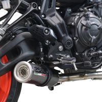 GPR pot echappement compatible avec  Yamaha Mt-07  2021-2024, M3 Poppy , Homologué et légal, système d'échappement complet avec catalyseur et db killer amovible 