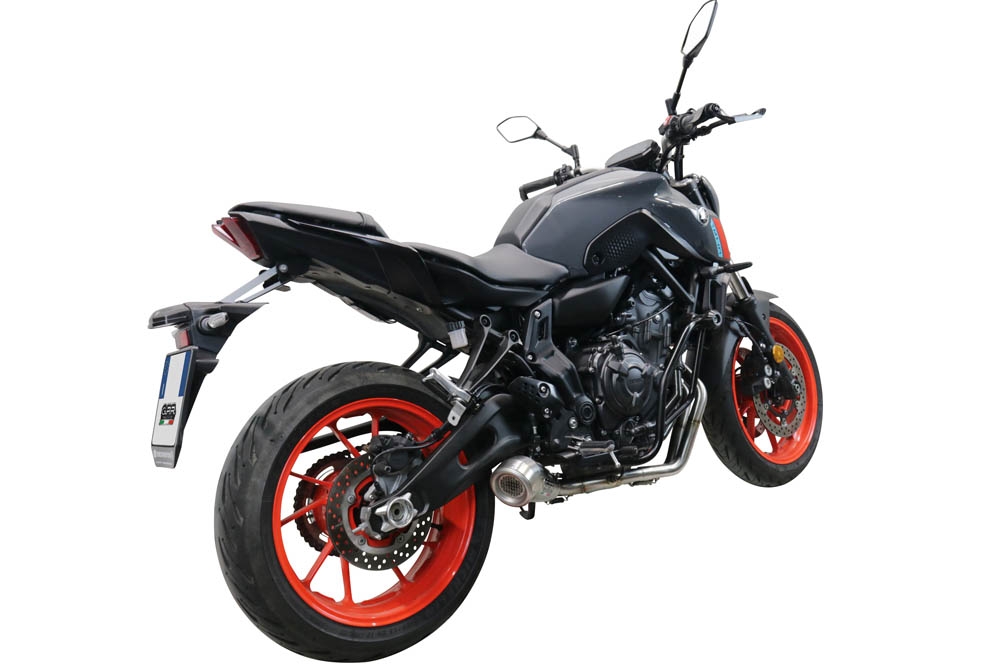 GPR pot echappement compatible avec  Yamaha Mt-07  2021-2024, Powercone Evo, Homologué et légal, système d'échappement complet avec catalyseur et db killer amovible 