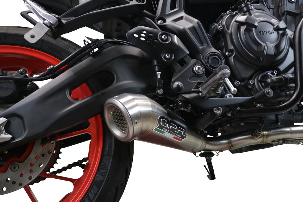 GPR pot echappement compatible avec  Yamaha Mt-07  2021-2024, Powercone Evo, Homologué et légal, système d'échappement complet avec catalyseur et db killer amovible 