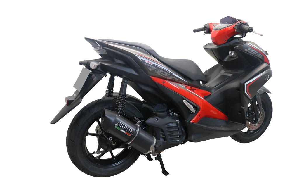 GPR pot echappement compatible avec  Yamaha Aerox 155 VVA 2021-2023, Furore Nero, Pot d'échappement complet racing, compris de collecteur et db killer amovible, sans homologation 