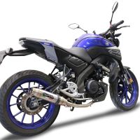 GPR pot echappement compatible avec  Yamaha Mt 125 2021-2024, Deeptone Inox, Homologué et légal, système d'échappement complet avec catalyseur et db killer amovible 