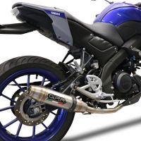 GPR pot echappement compatible avec  Yamaha Mt 125 2021-2024, Deeptone Inox, Homologué et légal, système d'échappement complet avec catalyseur et db killer amovible 