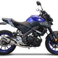 GPR pot echappement compatible avec  Yamaha Mt 125 2021-2024, M3 Inox , Homologué et légal, système d'échappement complet avec catalyseur et db killer amovible 