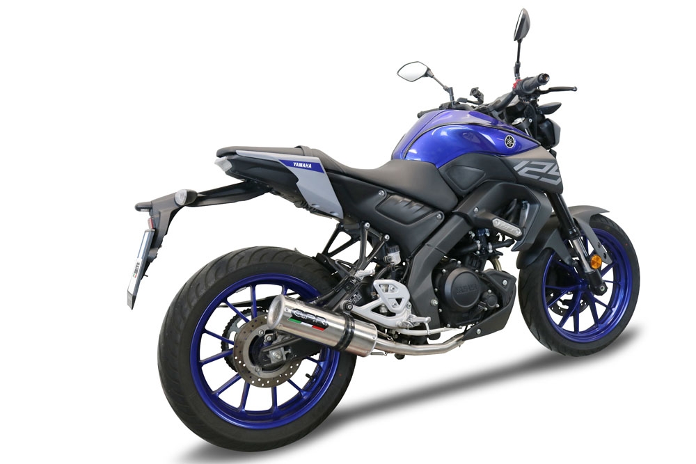 GPR pot echappement compatible avec  Yamaha Mt 125 2021-2024, M3 Inox , Homologué et légal, système d'échappement complet avec catalyseur et db killer amovible 