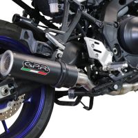 GPR pot echappement compatible avec  Yamaha Tracer 9 2021-2024, M3 Black Titanium, Homologué et légal, système d'échappement complet avec catalyseur et db killer amovible 