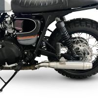 GPR pot echappement compatible avec  Triumph BONNEVILLE T100 2001-2014, Deeptone Inox, Paire de pot d'échappement homologuées, livrées avec db killer amovible et raccords spécifiques 