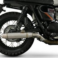 GPR pot echappement compatible avec  Triumph BONNEVILLE T100 2001-2014, Deeptone Inox, Paire de pot d'échappement homologuées, livrées avec db killer amovible et raccords spécifiques 