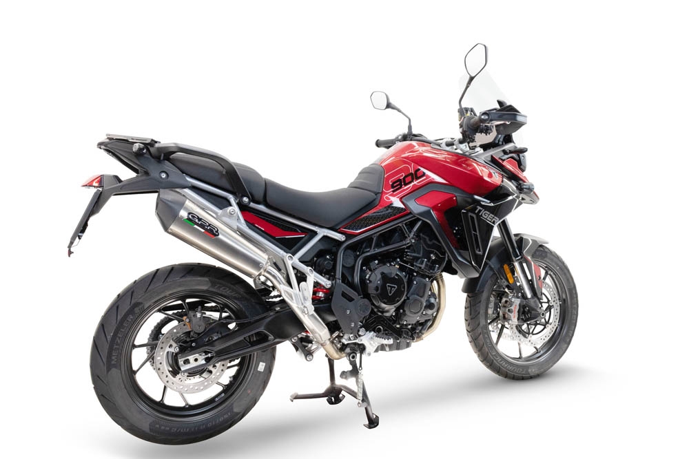 GPR pot echappement compatible avec  Triumph Tiger 900 GT / Pro / Rally Pro 2024-2025, GP Evo4 Titanium, Échappement légal, homologué,silencieux avec db killer amovible et tuyau de liaison spécifique 