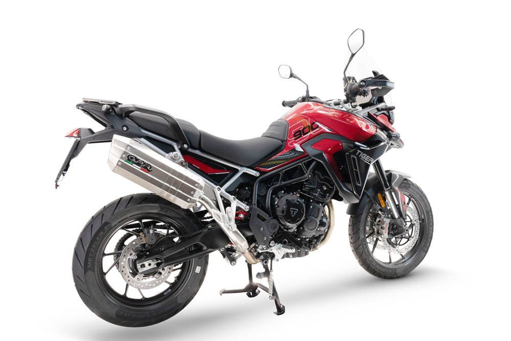 GPR pot echappement compatible avec  Triumph Tiger 900 GT / Pro / Rally Pro 2024-2025, Hyper Sonic Titanium, Échappement légal, homologué,silencieux avec db killer amovible et tuyau de liaison spécifique 