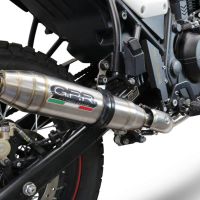 GPR pot echappement compatible avec  Royal Enfield Scram 411 2022-2024, Deeptone Inox, Pot échappement racing, avec les tuyaux de liaison, article sans homologation 